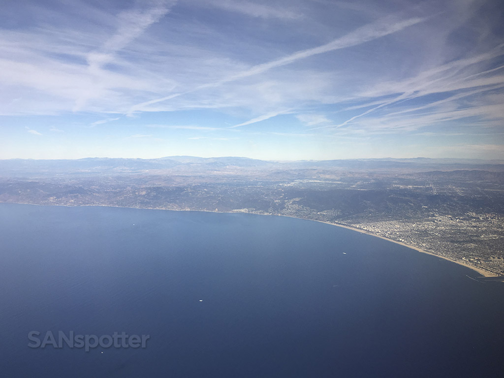 View of Los Angeles after take off from LAX