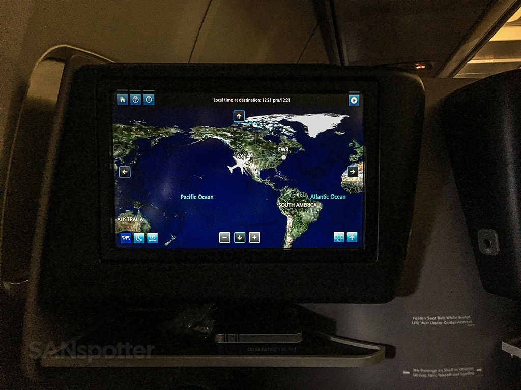 United Airlines moving map entertainment system