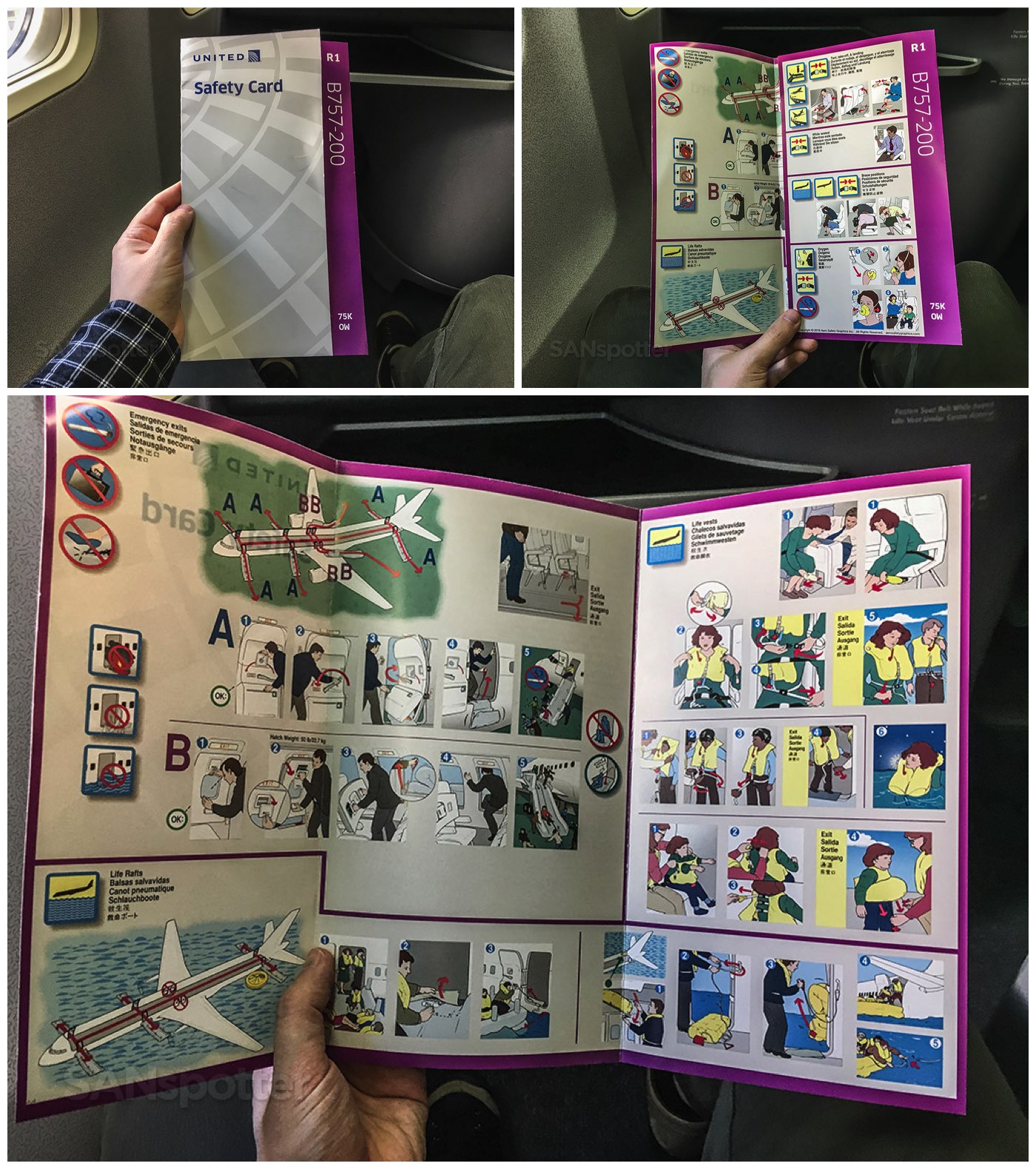 United Airlines 757–200 safety card