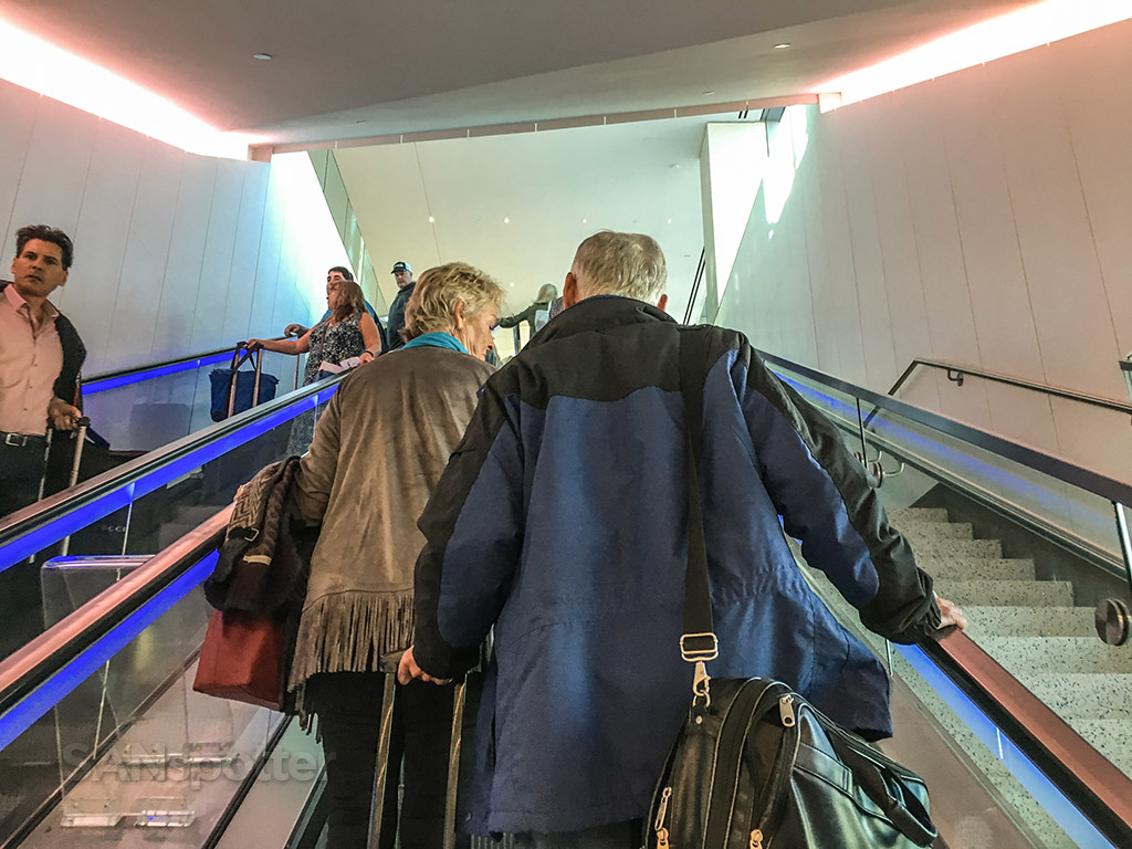 United club escalators entrance LAX