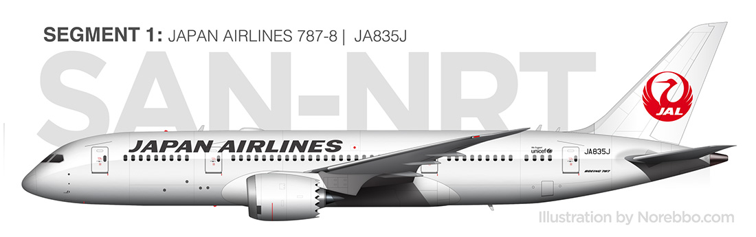 Japan Airlines 787-8 side view