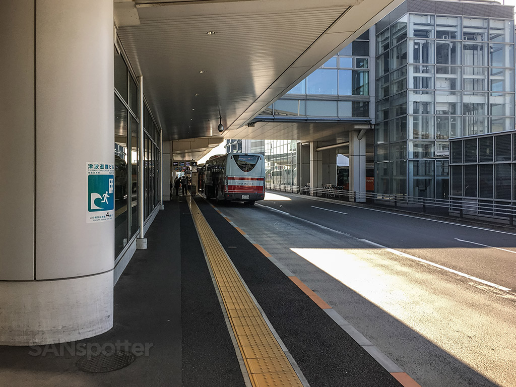 Waiting for the bus Tokyo airport