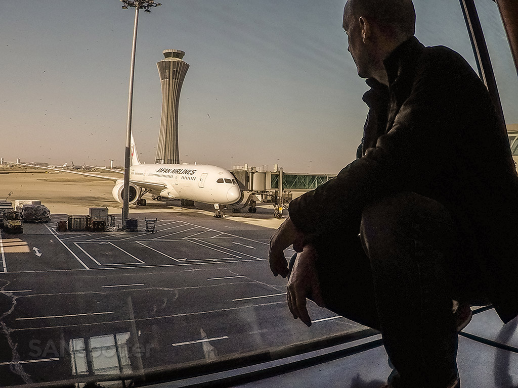 SANspotter selfie JAL 787 PEK