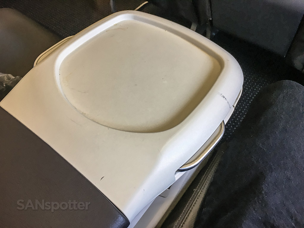 American Airlines domestic first class seat center console