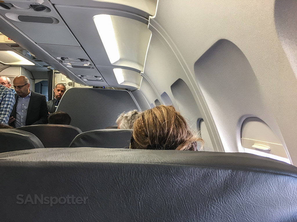 American Airlines domestic first class view from seat