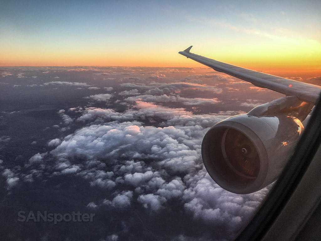 Flying into the sunset American Airlines