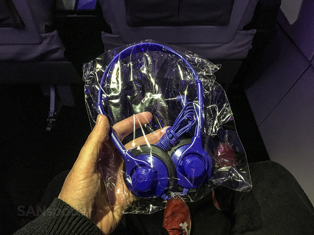 Virgin America blue headphones