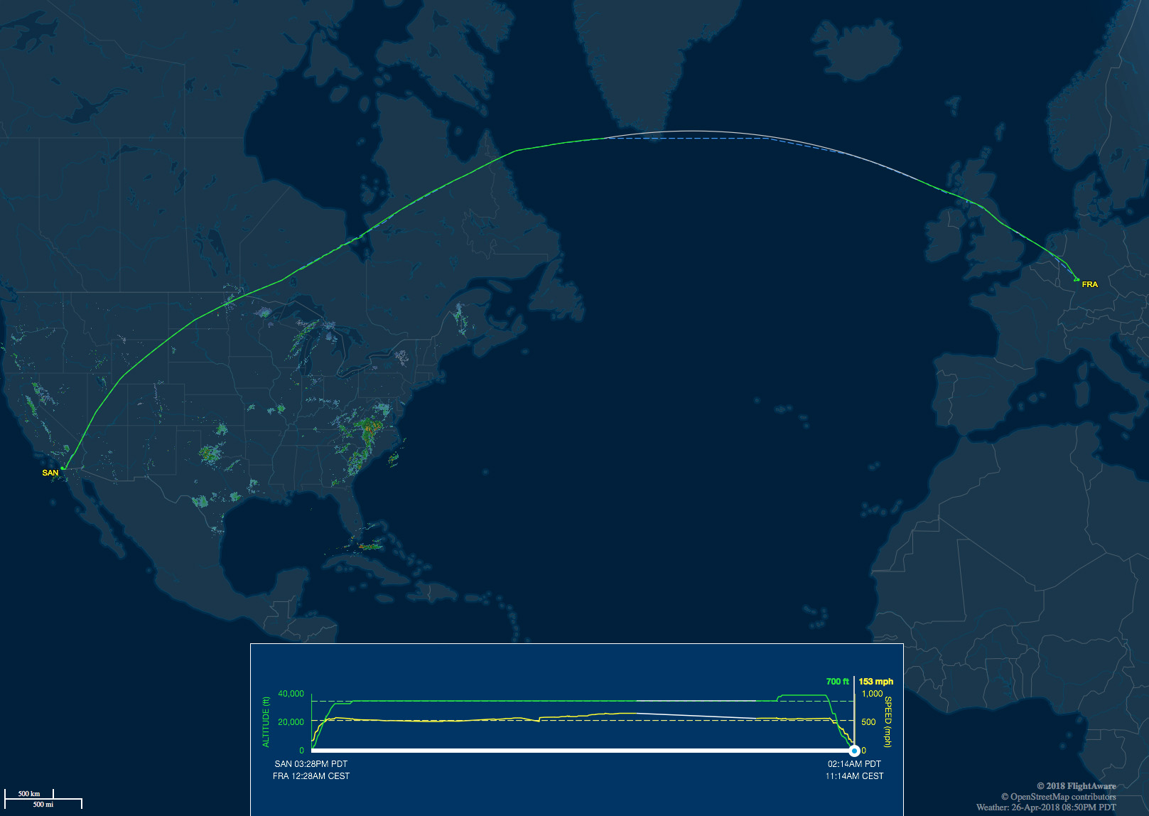 Our route to Frankfurt