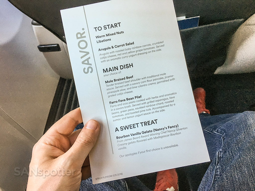 Alaska airlines first class lunch menu