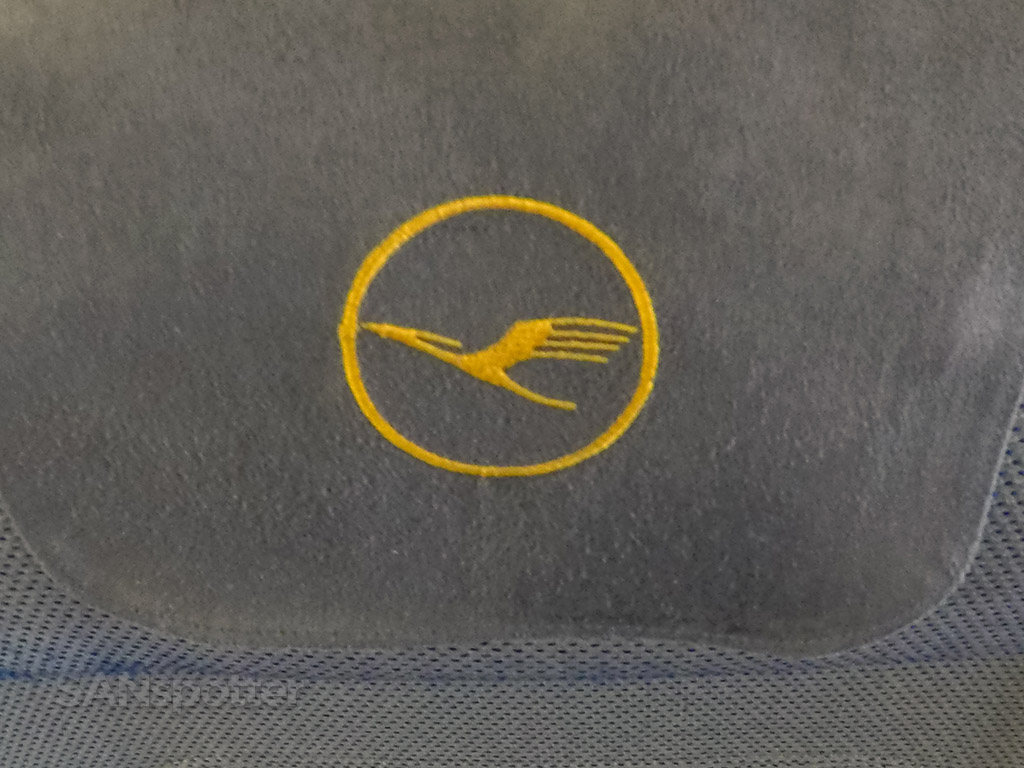 Lufthansa logo seat headrests