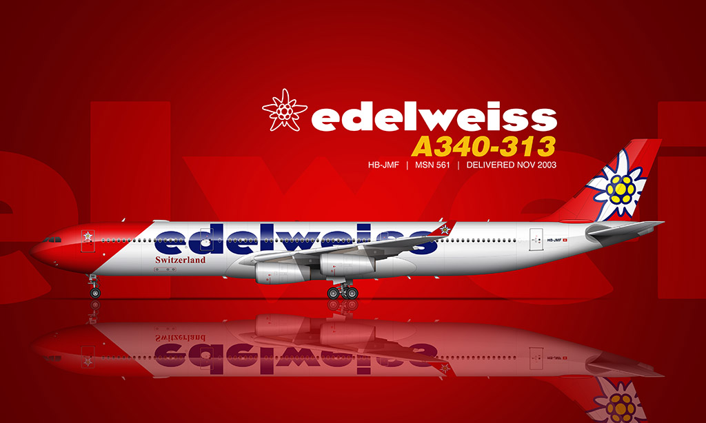 Edelweiss Air A340 rendering by Norebbo