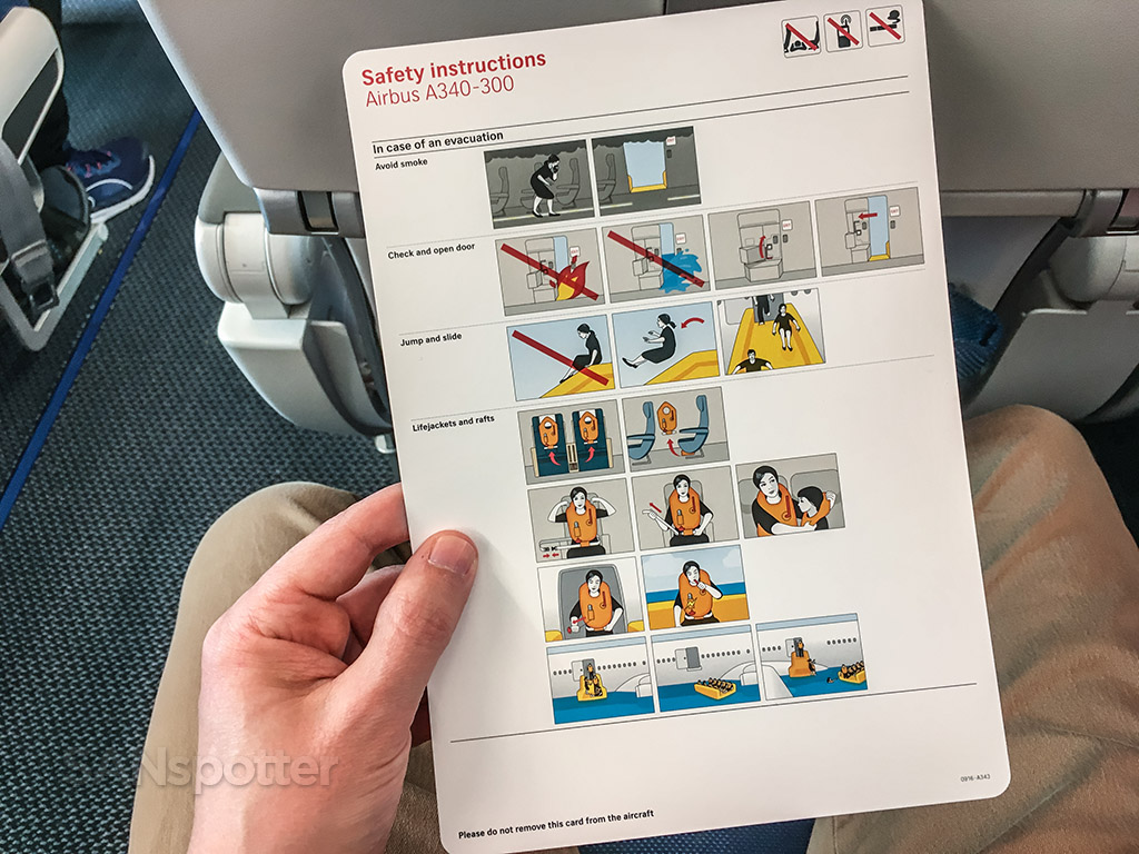 Edelweiss A340 safety card