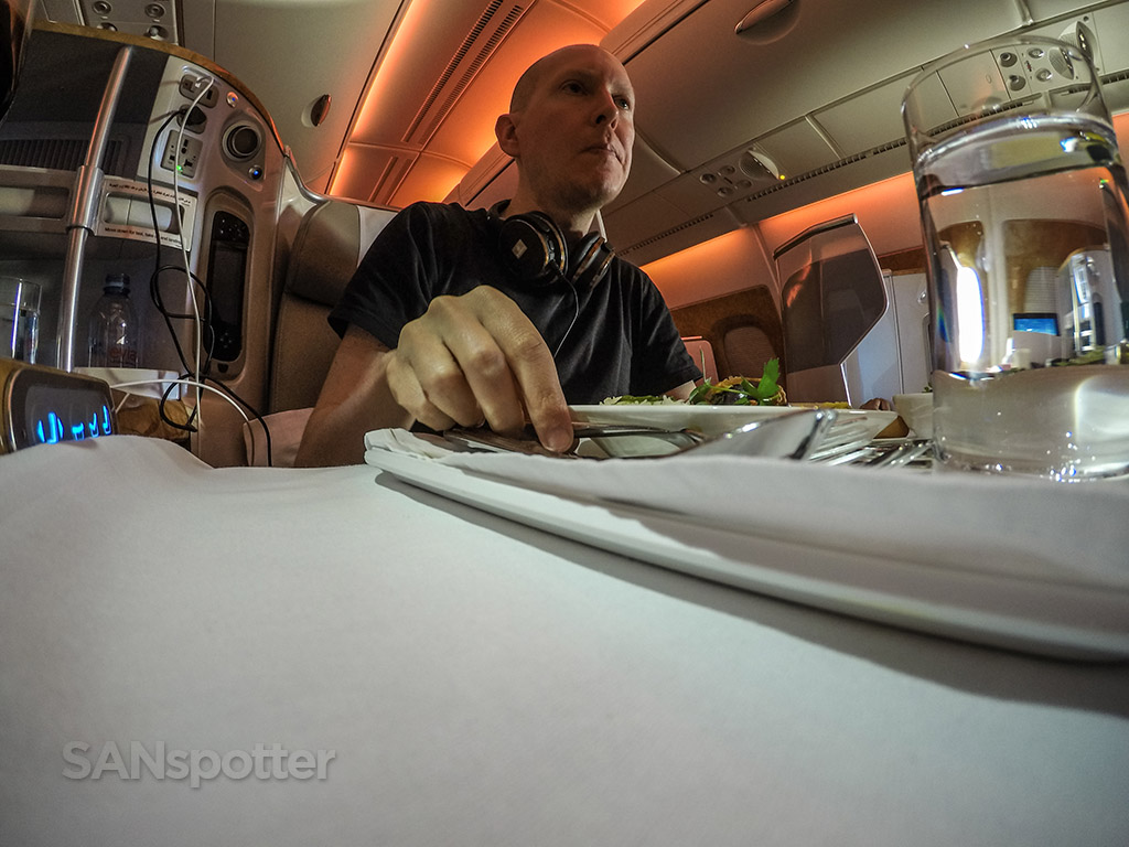 sanspotter selfie emirates business class