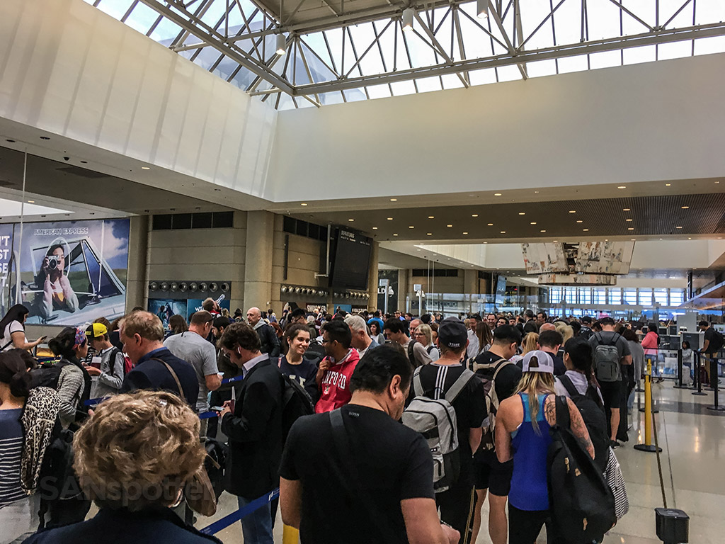 LAX international terminal security lines