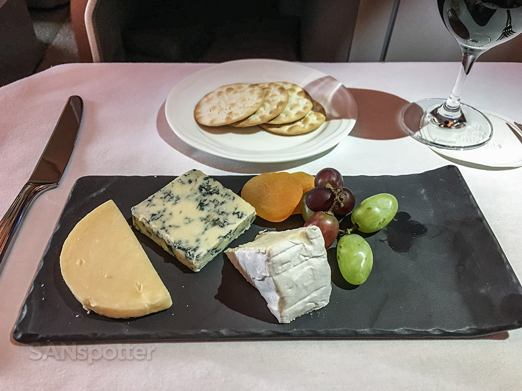 emirates business class cheese plate
