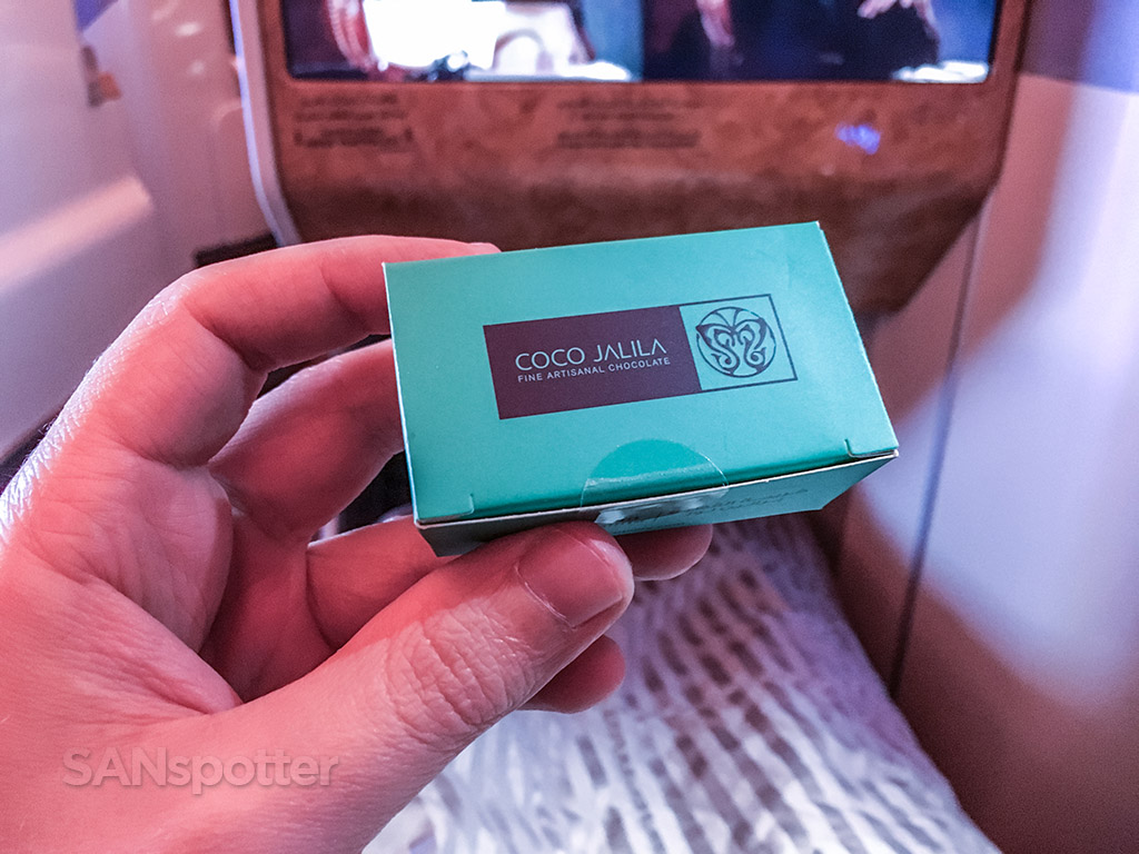 emirates business class chocolate