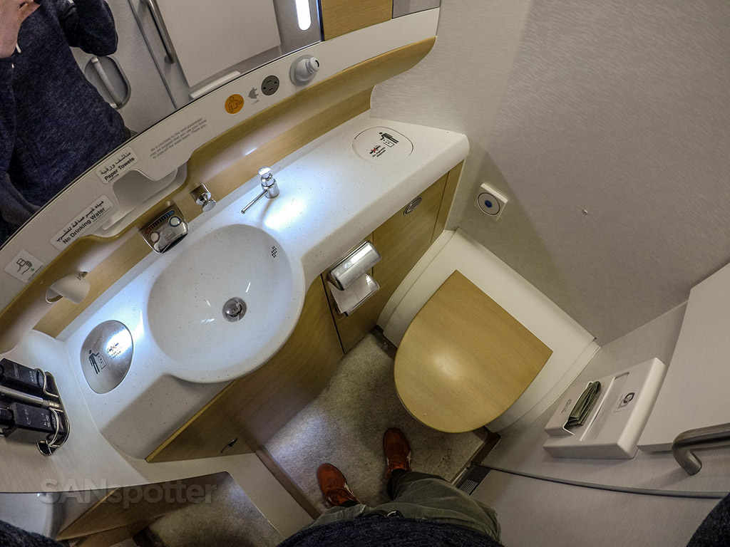 Emirates A380 economy class bathroom