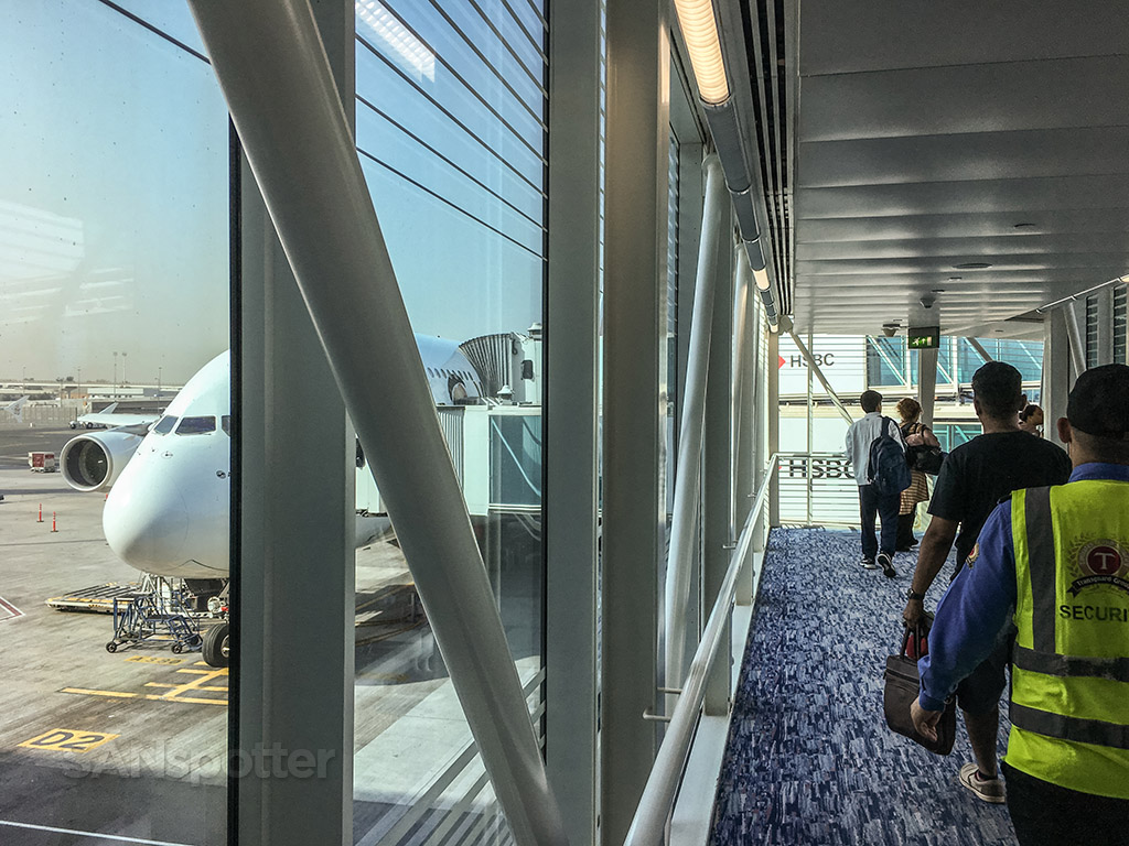 Boarding emirates A380 Dubai