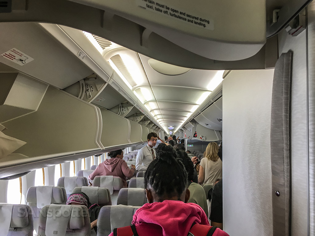 Emirates a380 economy class cabin