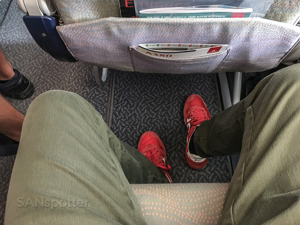 Emirates A380 economy class leg room