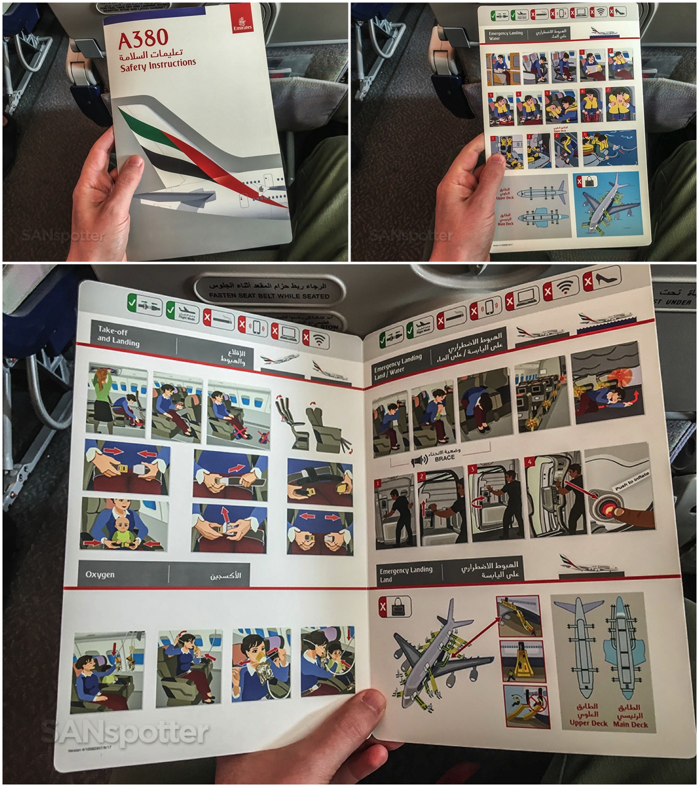 Emirates A380 safety card