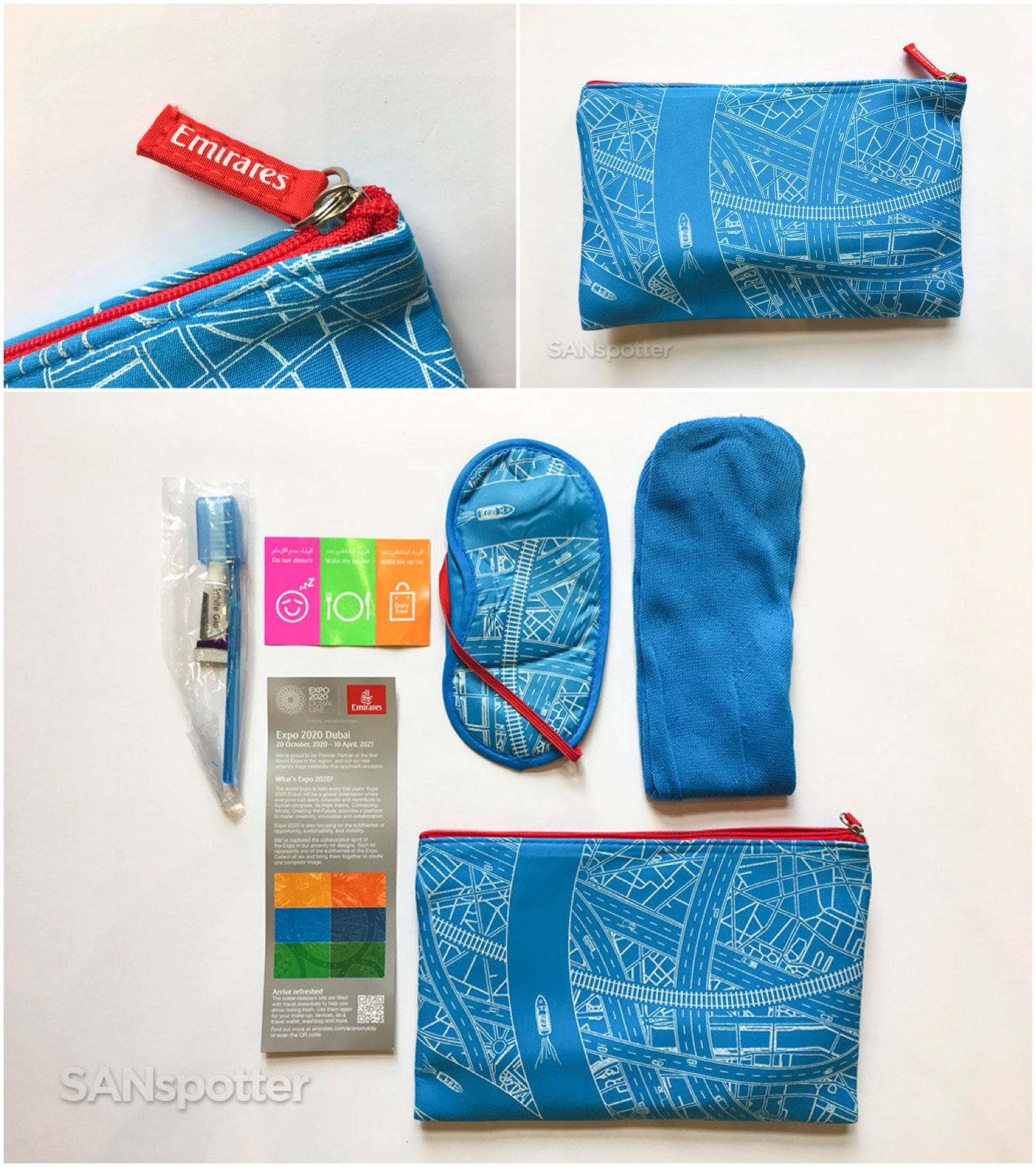 Emirates economy class amenity kit contents