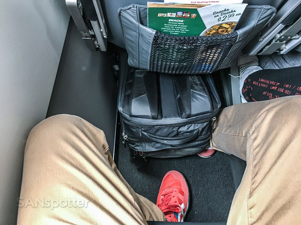 Frontier Airlines stretch seat leg room