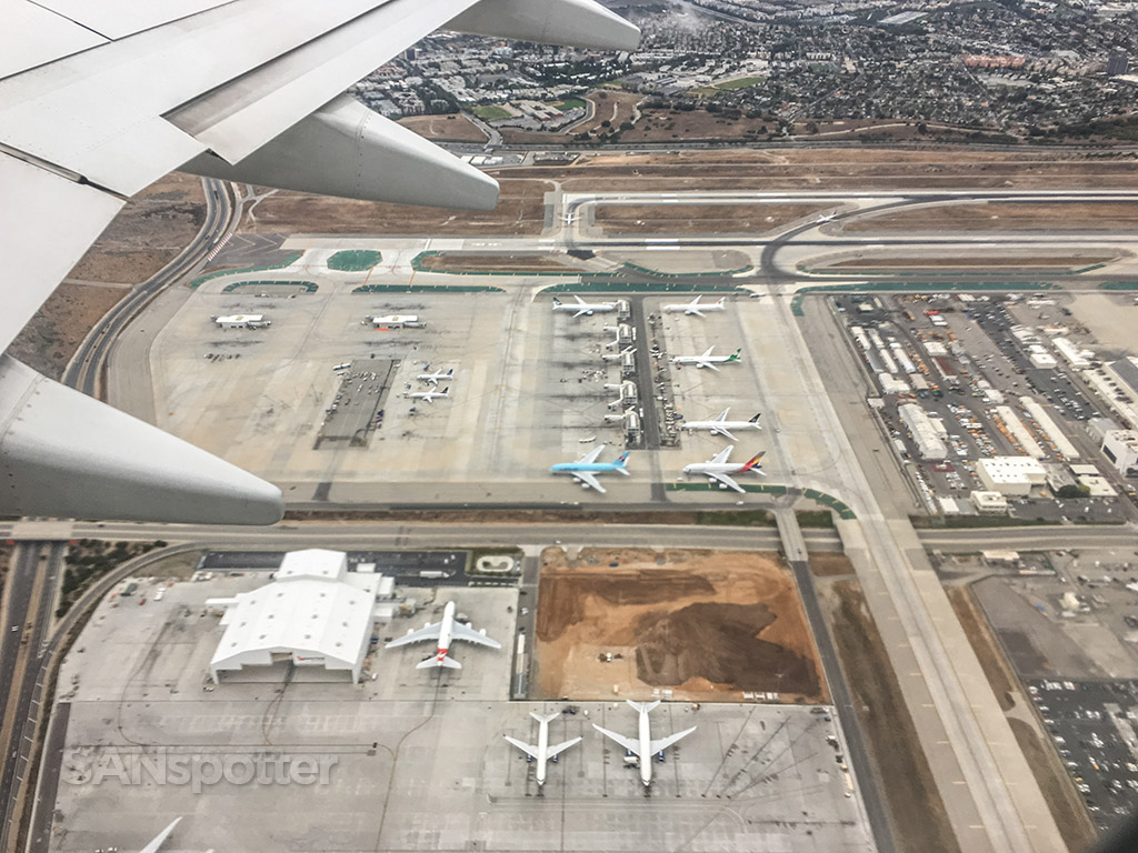 Aircraft parked at remote gate LAX