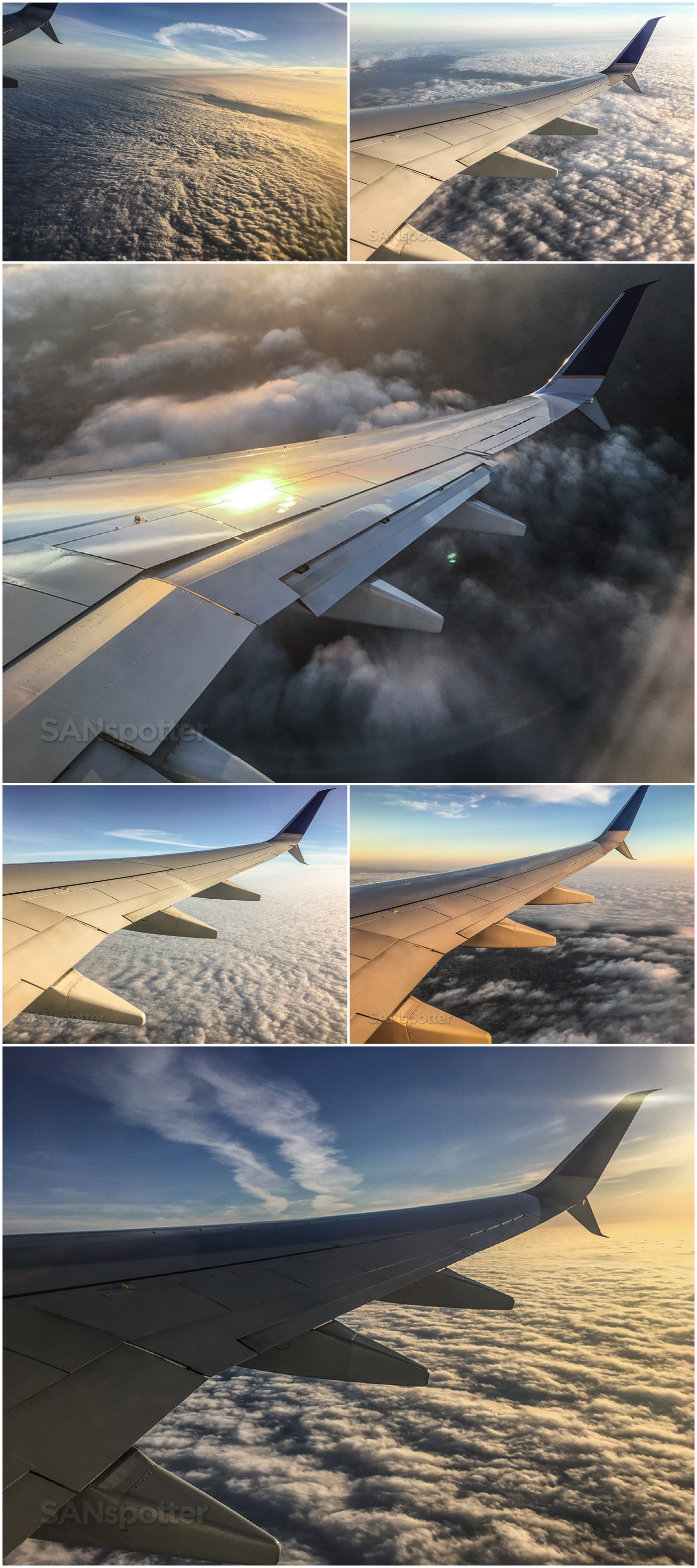 Amazing sunset view in flight