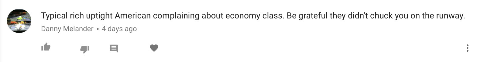 SANspotter youtube comments Emirates A380 economy class