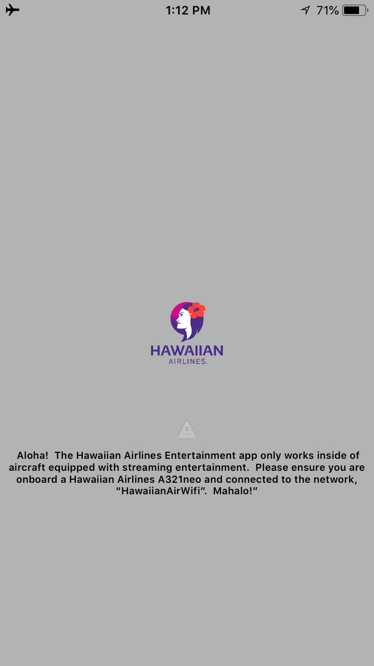 Hawaiian airlines Wi-Fi error
