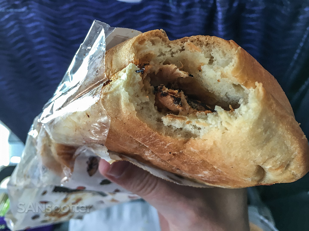 Hawaiian Airlines barbecue sandwich