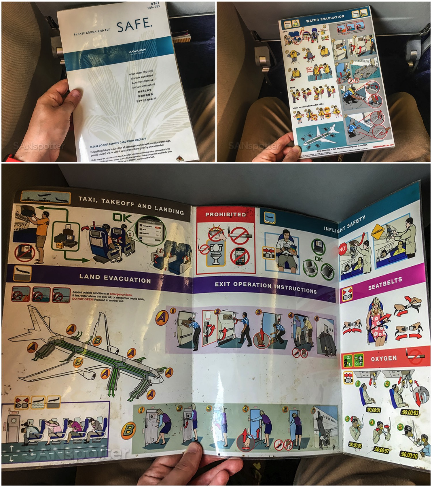 Hawaiian Airlines 767-300 safety card