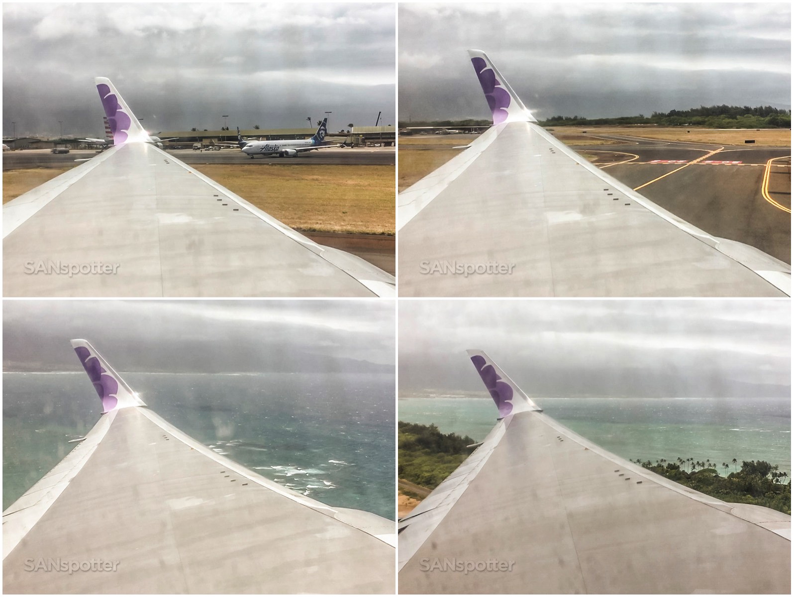 Hawaiian Airlines 767 departure from Maui airport