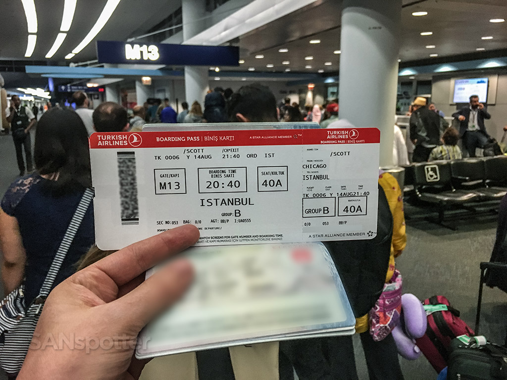 Turkish Airlines boarding pass