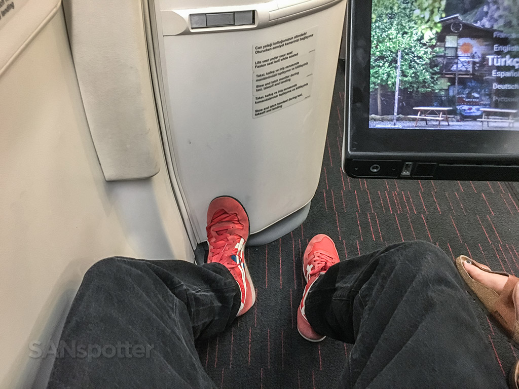 Turkish Airlines economy class exit row leg room