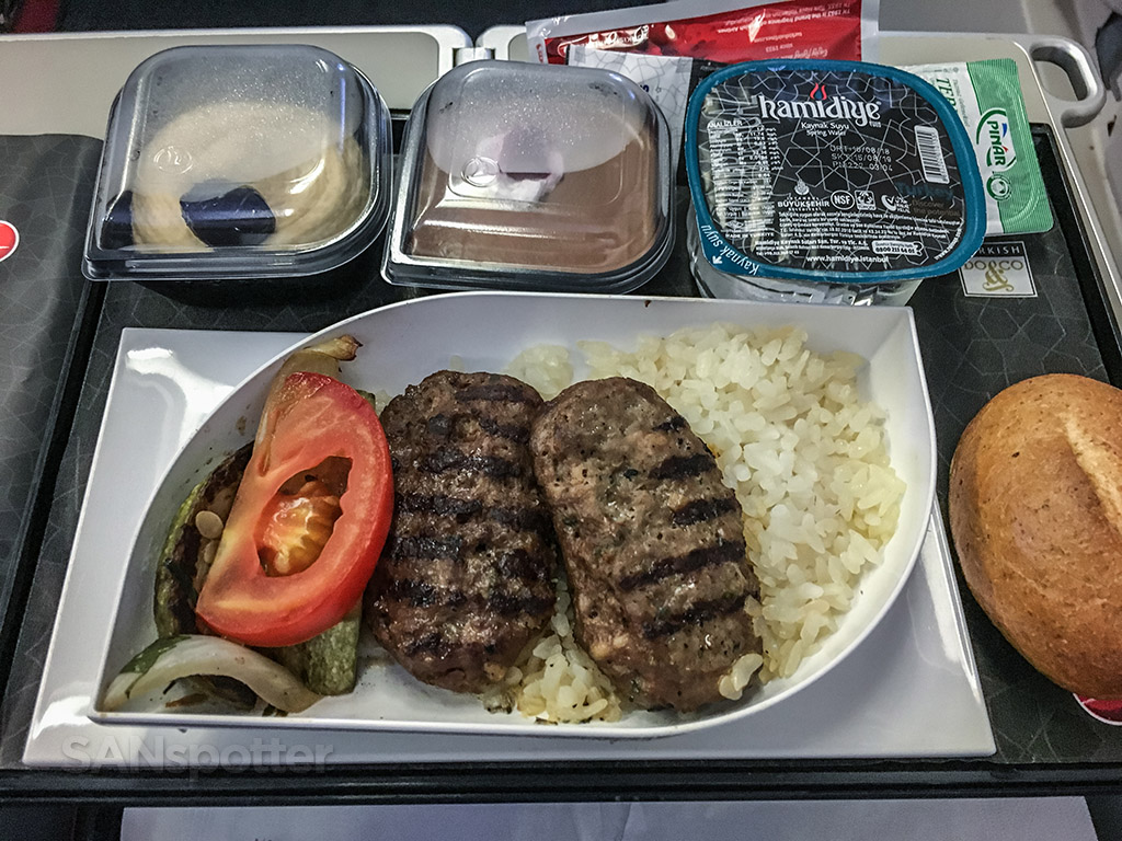 Turkish Airlines European flight economy class meal