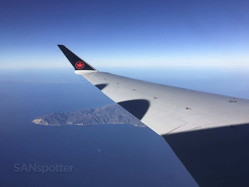 Flying over Catalina island