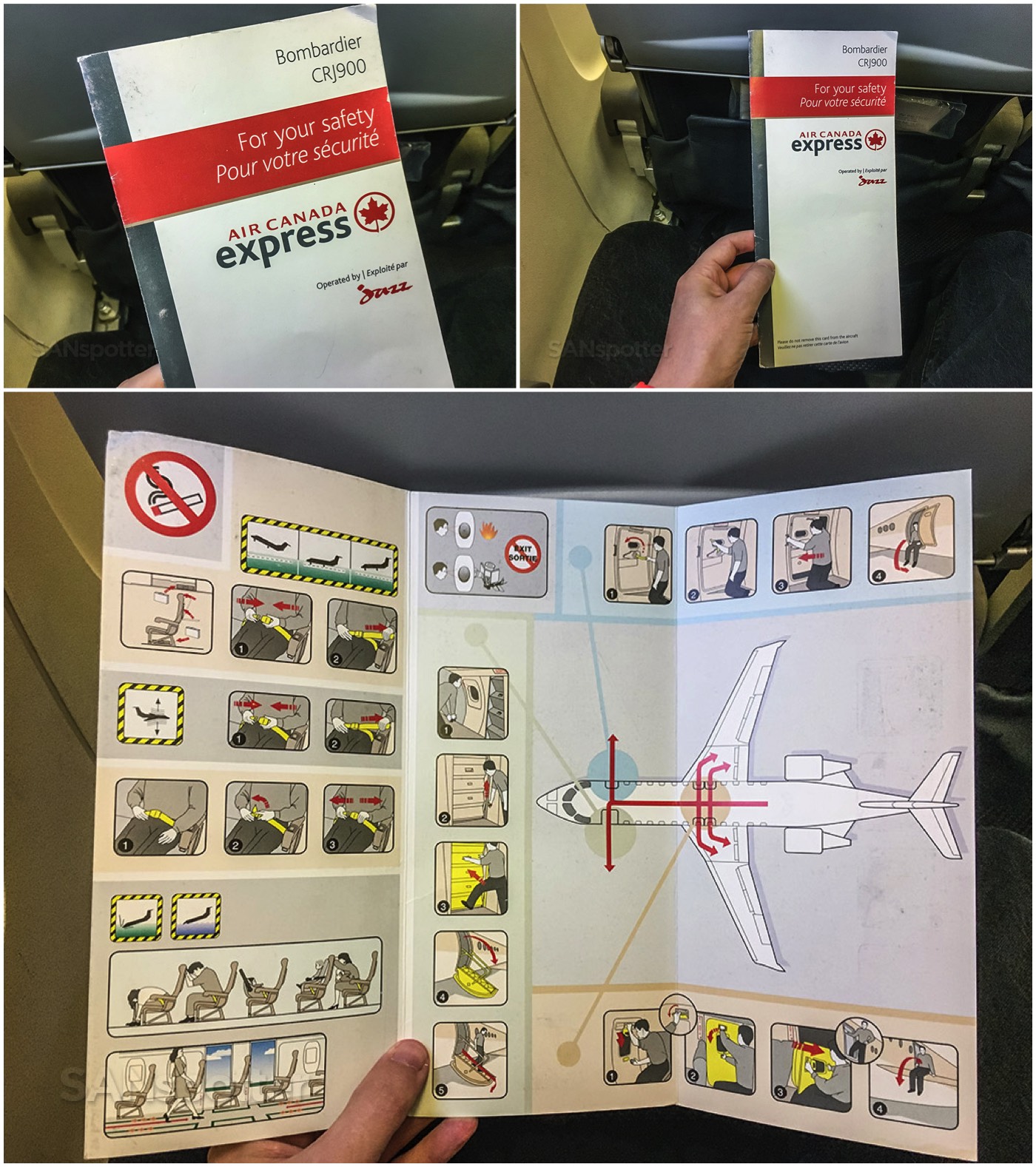 Air Canada express CRJ-900 safety card