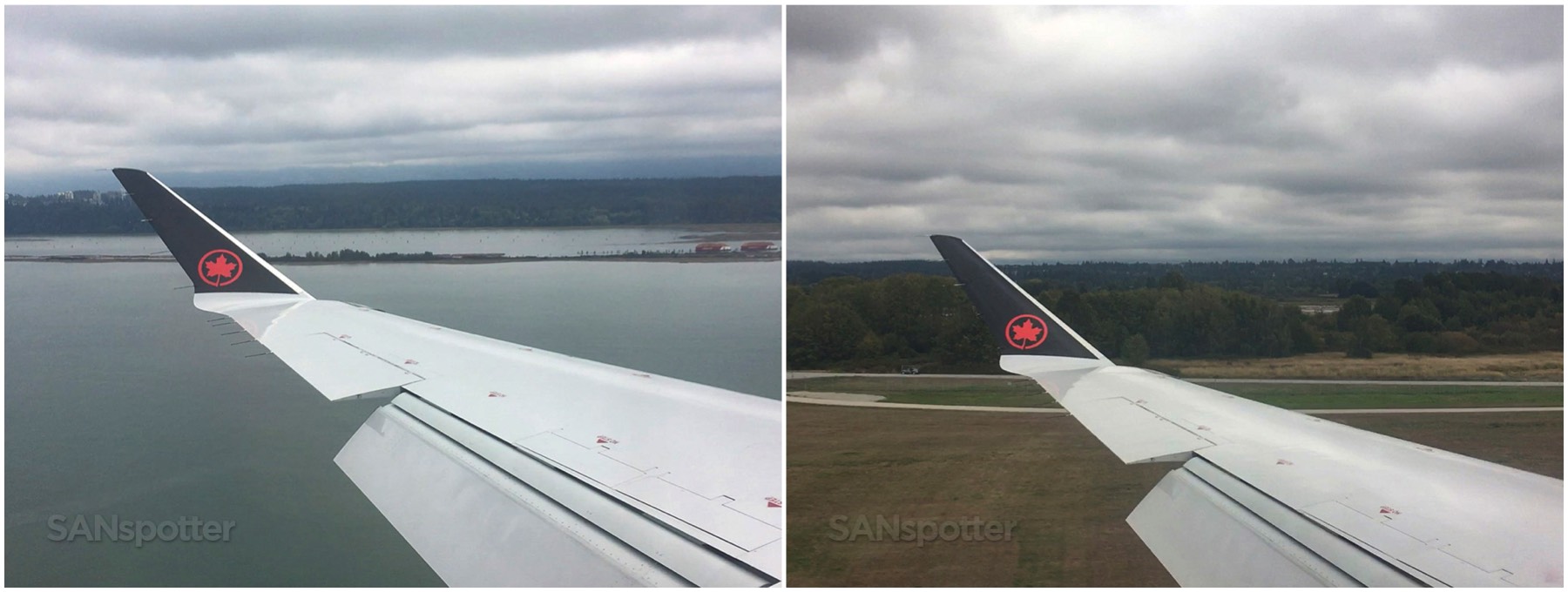 Approach and landing Vancouver airport