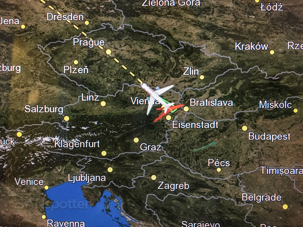 Departing Vienna airport Austrian Airlines