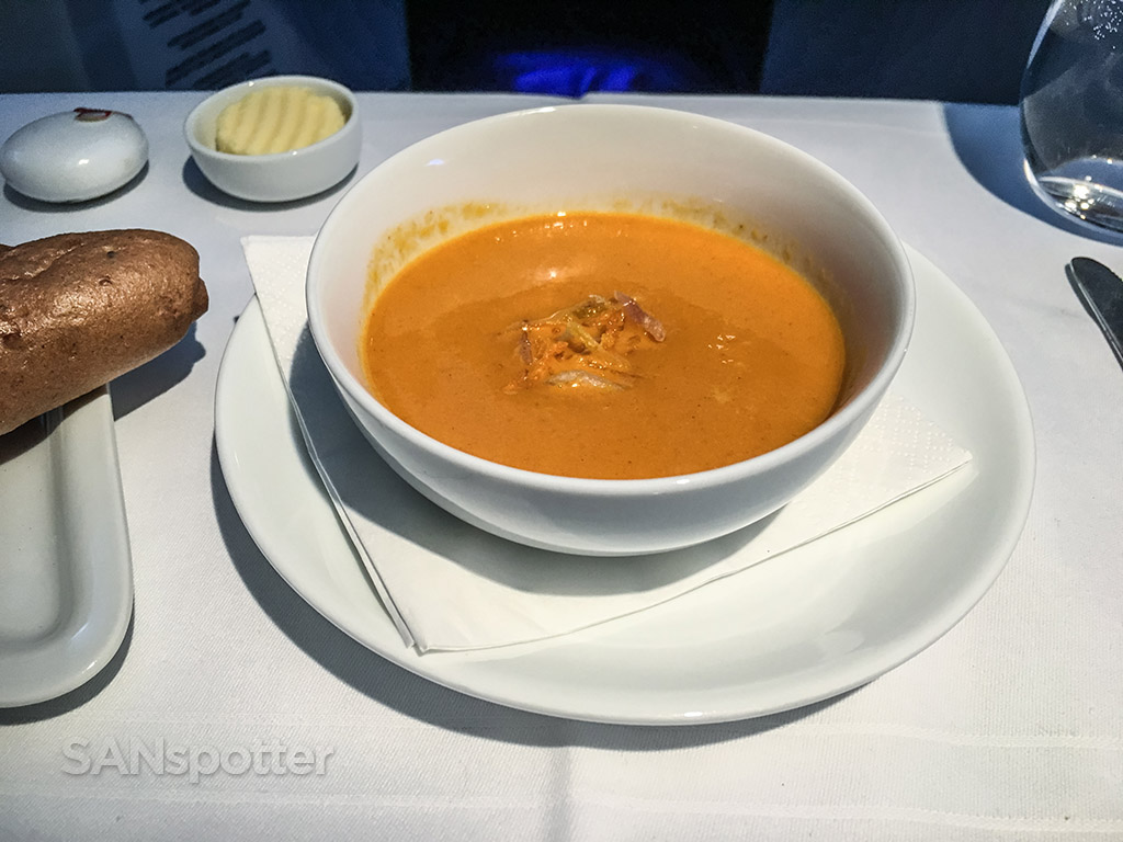 Austrian Airlines business class soup