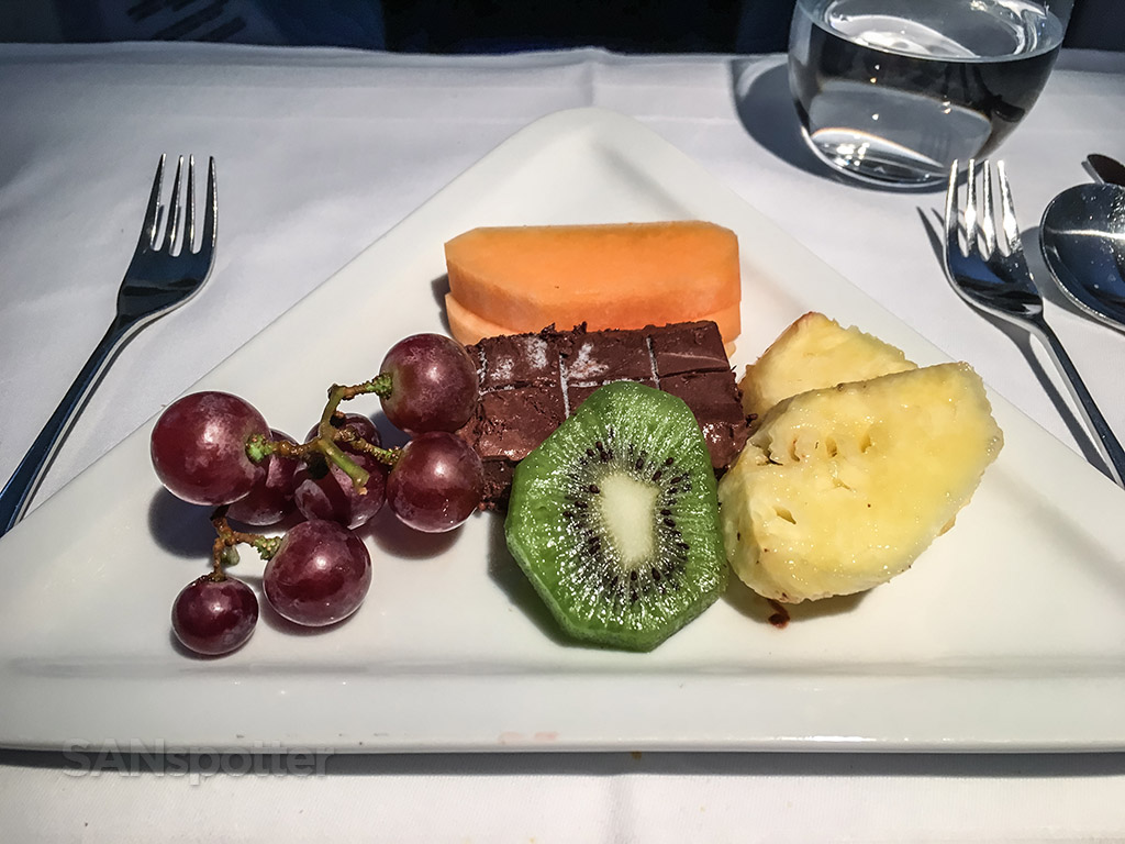 Austrian Airlines business class fruit plate