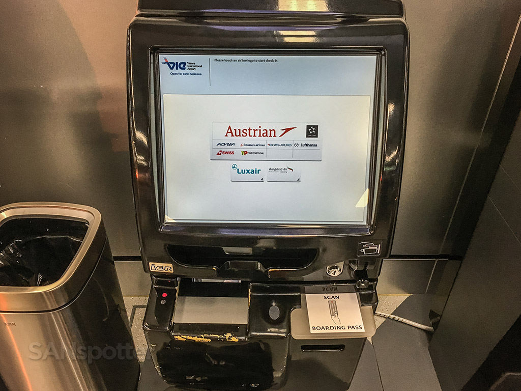 Vienna airport check in kiosk