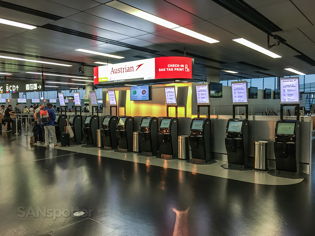 Austrian Airlines check in kiosk Vienna airport