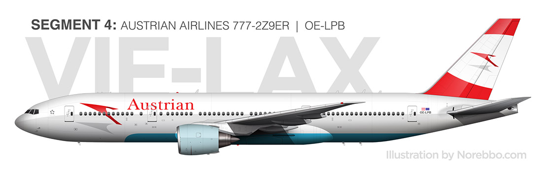 Austrian Airlines 777-200 side view