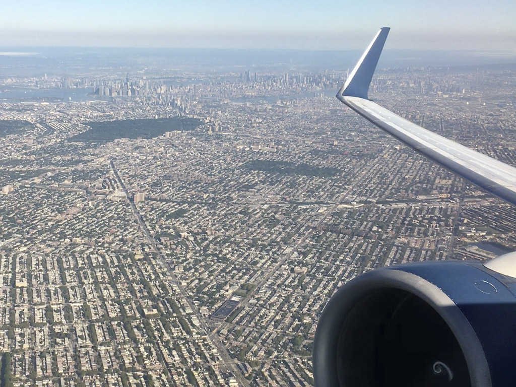 JFK departure view of New York