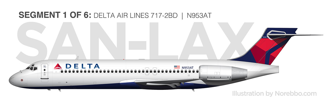 Delta Air Lines 717-200 side view