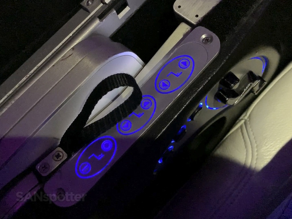 Virgin America first class seat buttons