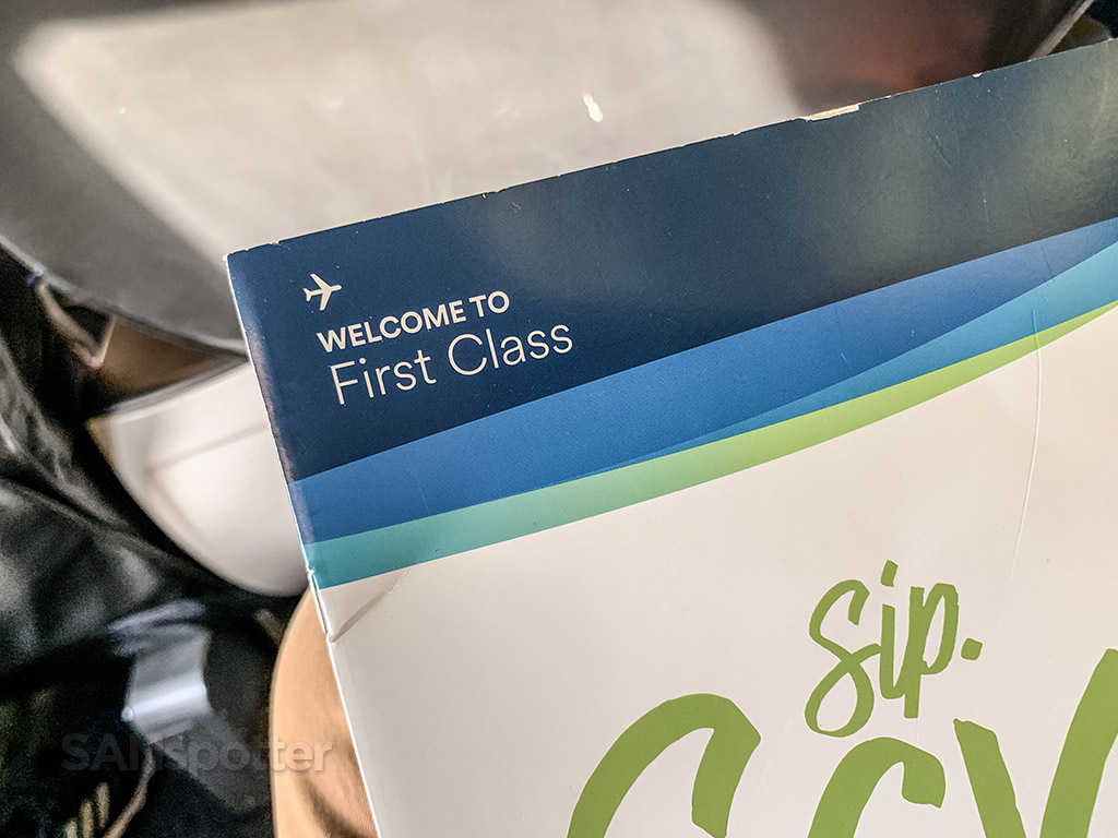 Alaska Airlines first class menu